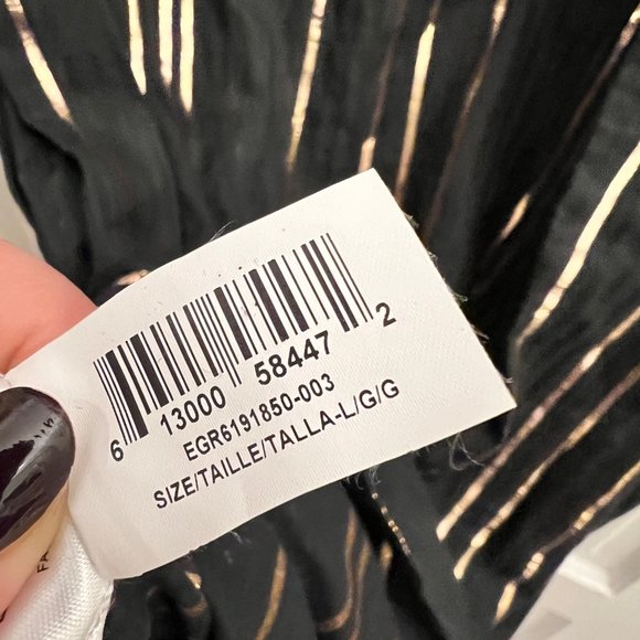 BCBGMaxAzria Black and Brown Striped Maxi Dress - Picture 9 of 9